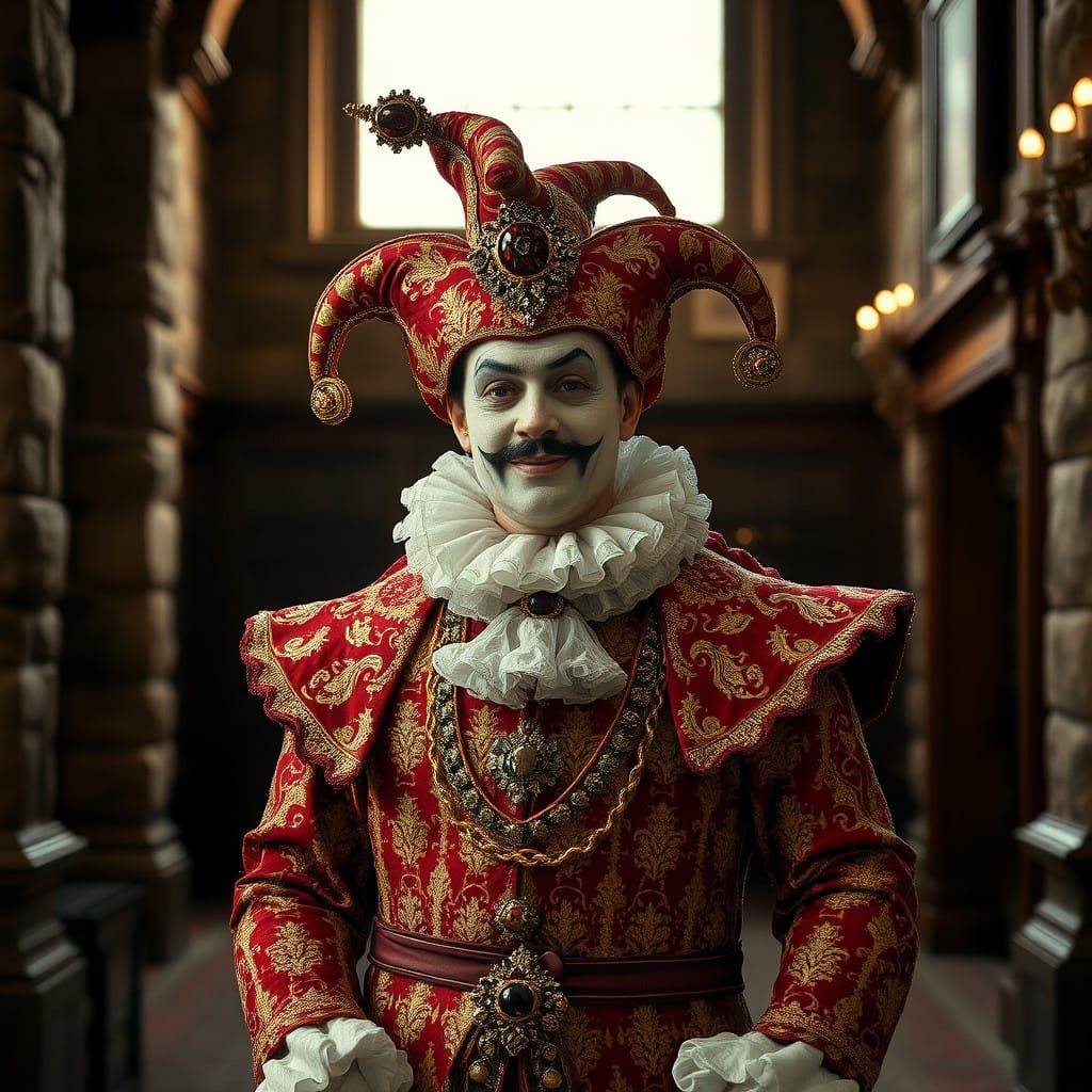 A Tudor Court Jester in Cinematic Opulence