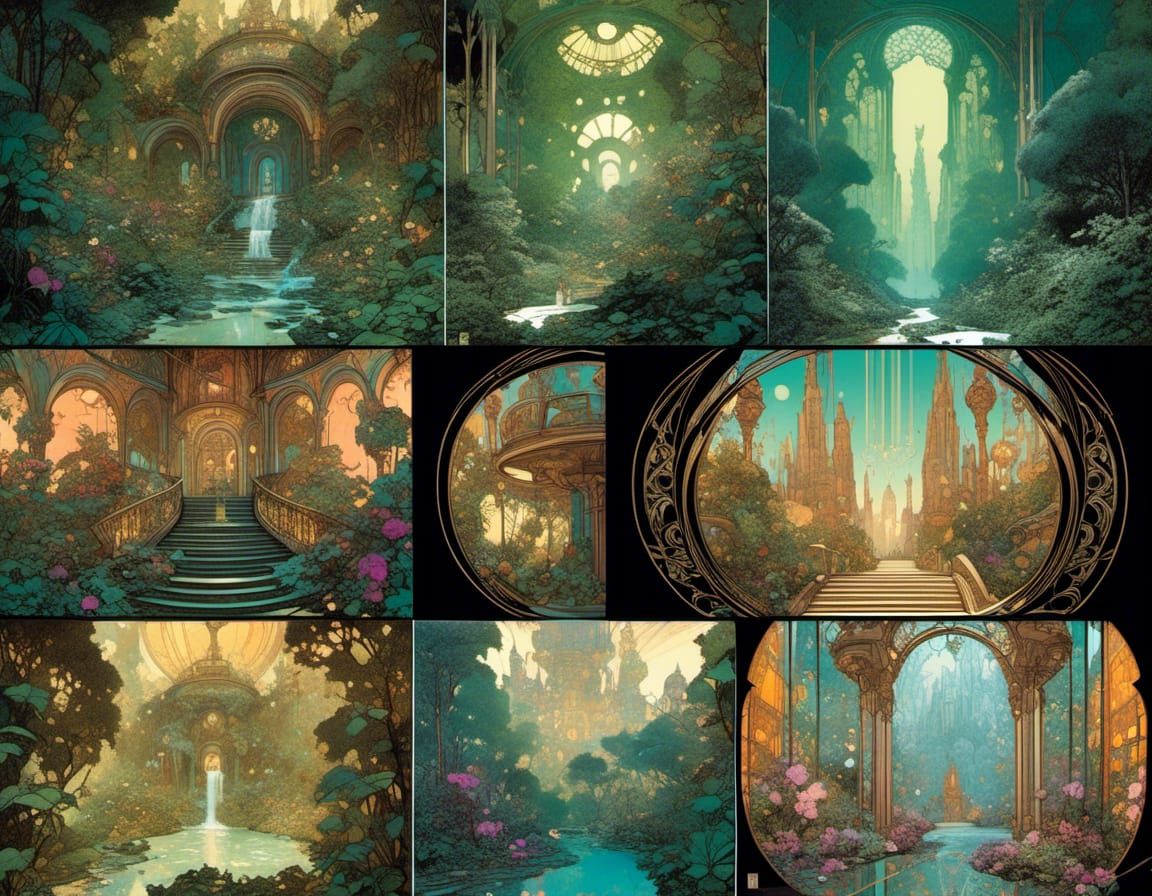 Art Nouveau Comic Book Page