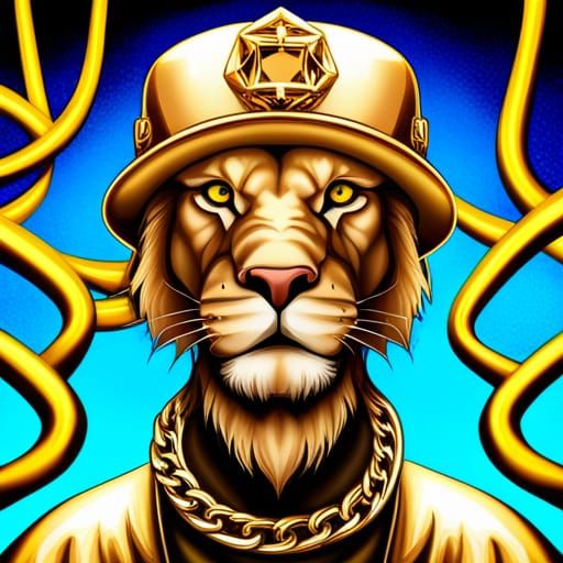 LION WITH GOLD CHAIN