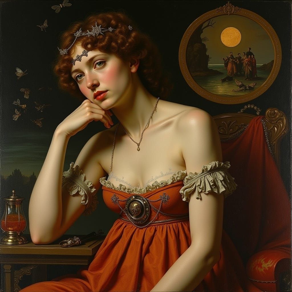 Cyberpunk Venus in Titian Style