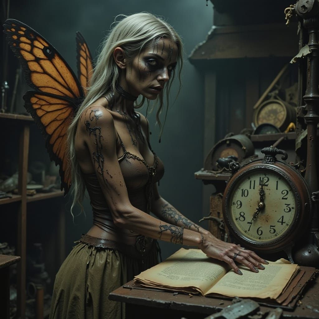 Ethereal Hoarder Fairy in Decaying Cottage