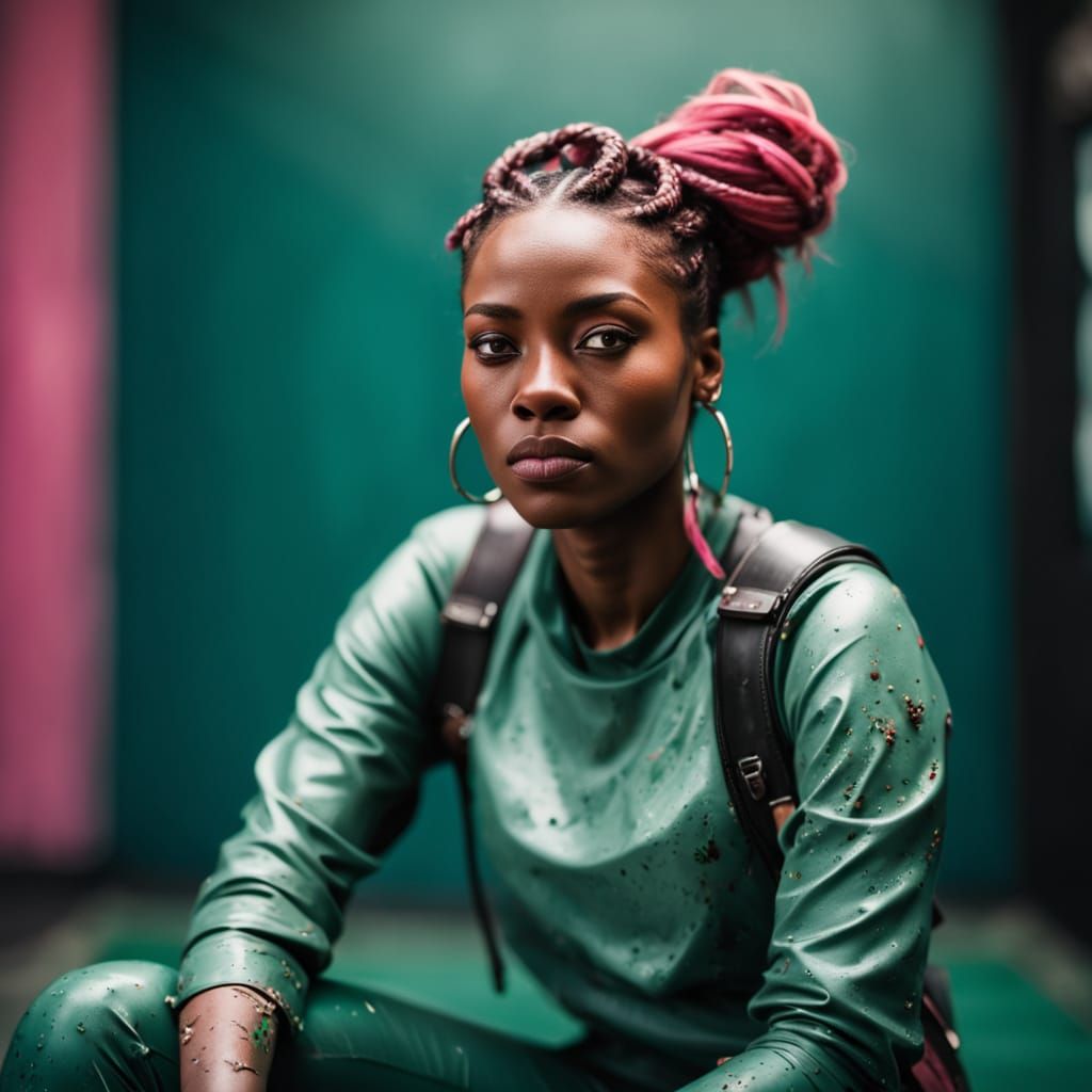 Sensual Jamaican Woman Transformed by Mold and Decay