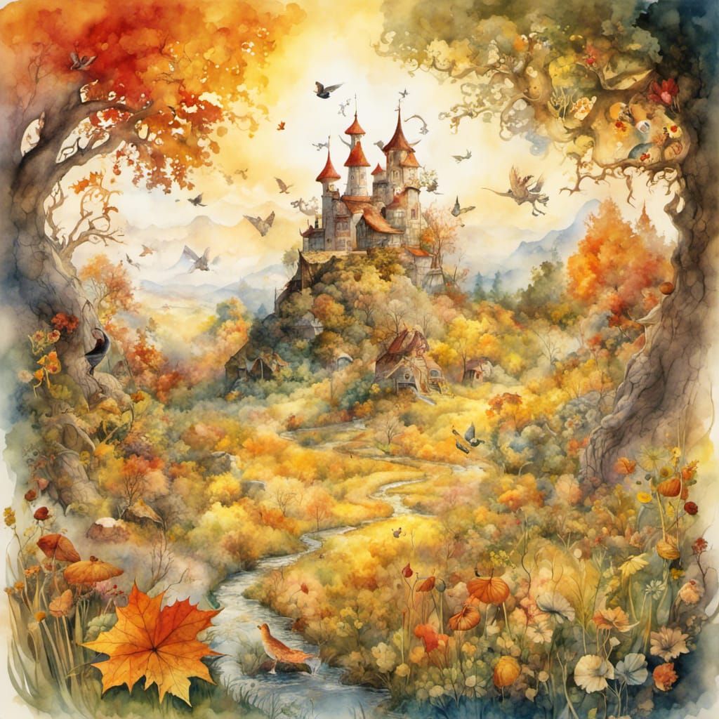 Magical Meadow: A Watercolor Storybook Illustration