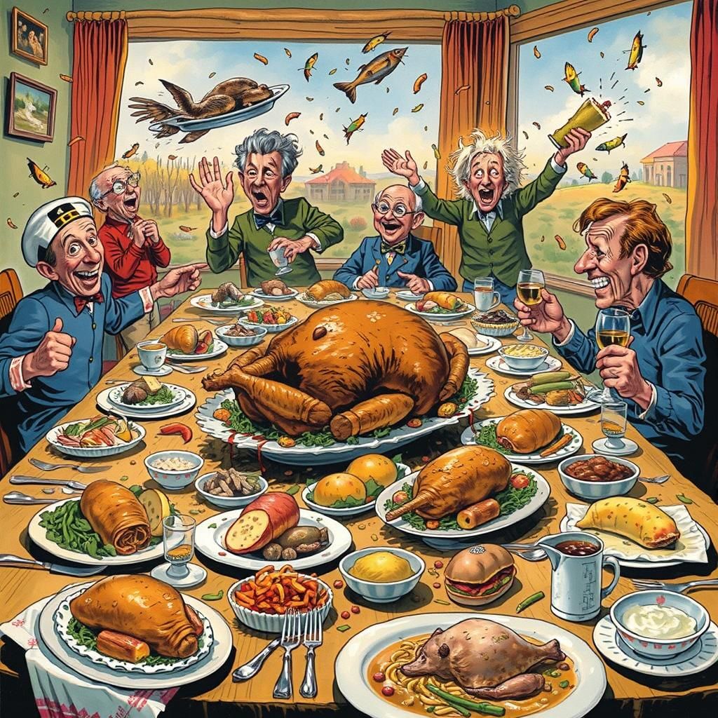 Mad Magazine Style Thanksgiving Disaster