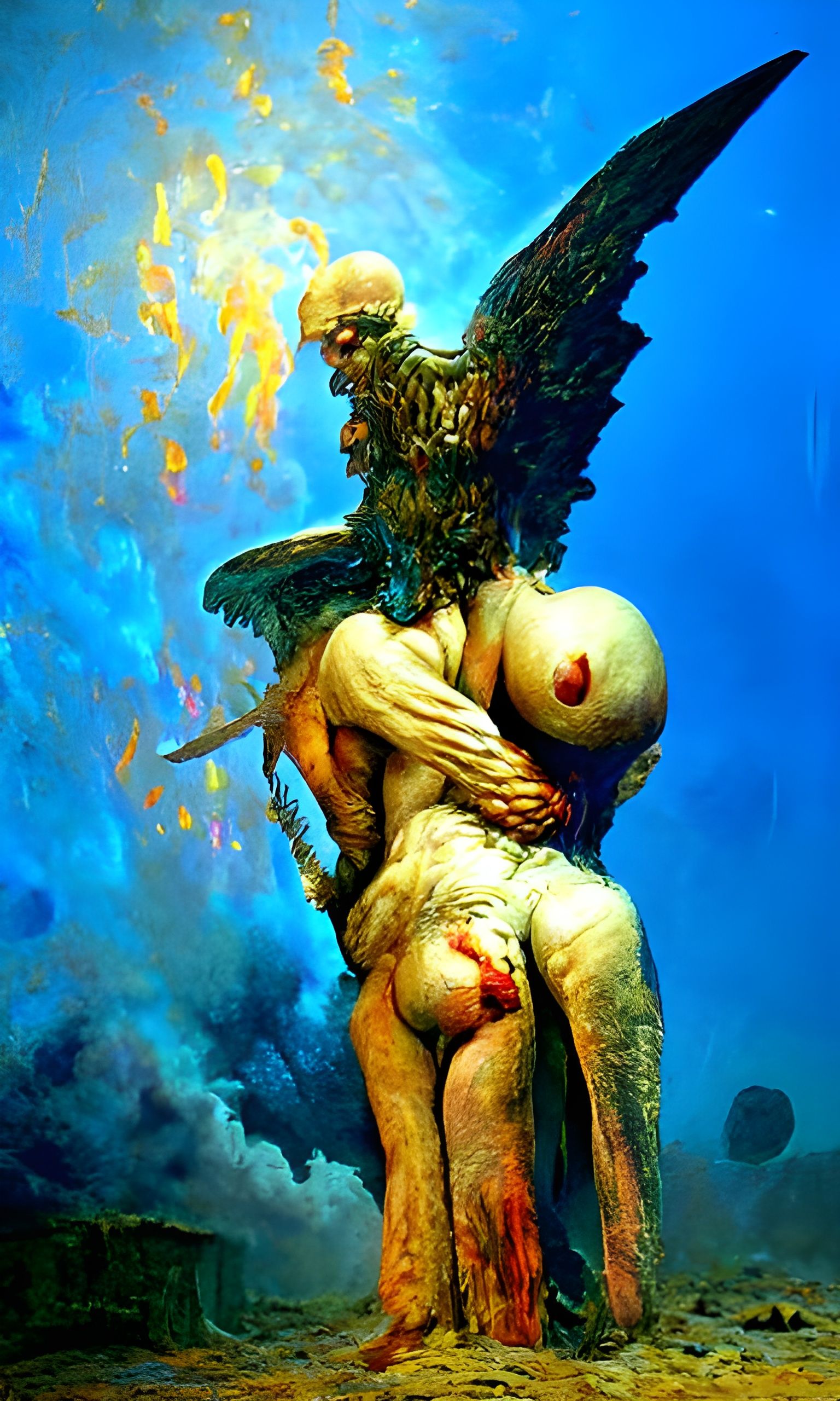 Erotic Angel Inspired by Beksiński and Anderson