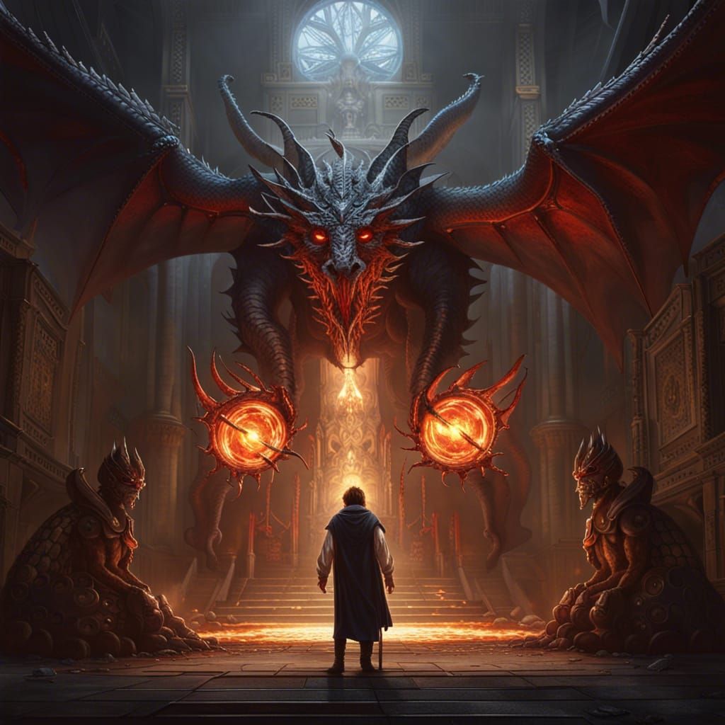 Fantasy Warrior in Epic Battle, Trending Art