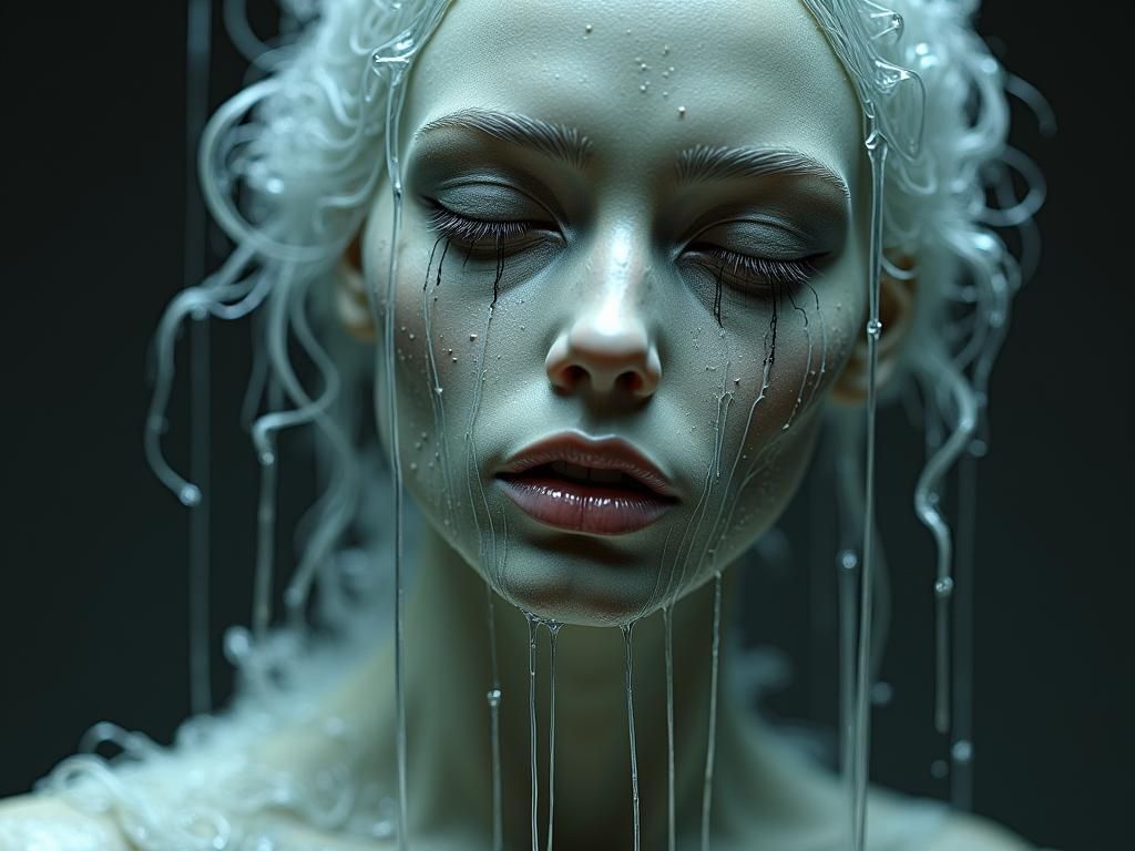 Eerie Melting Ice Dolls in Split-Tone Rendering