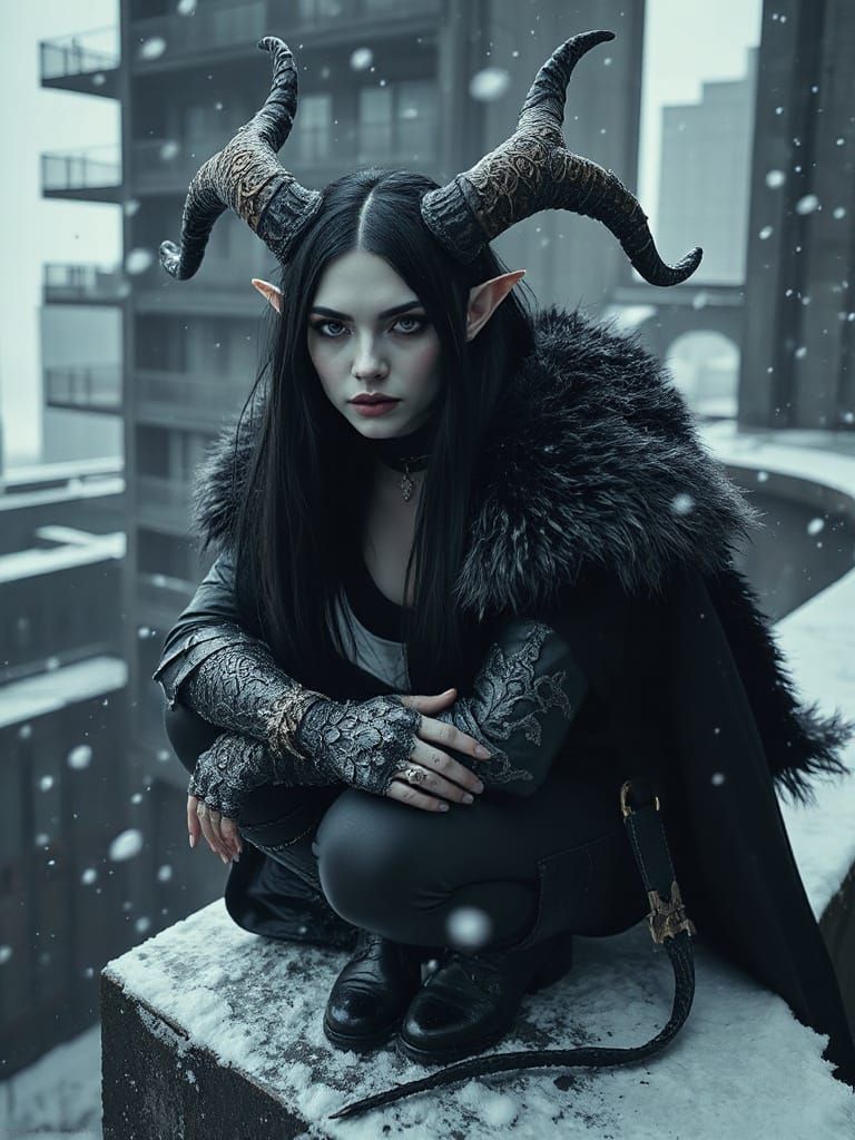 Dark Mystical Fantasy Character with Gothic Attire