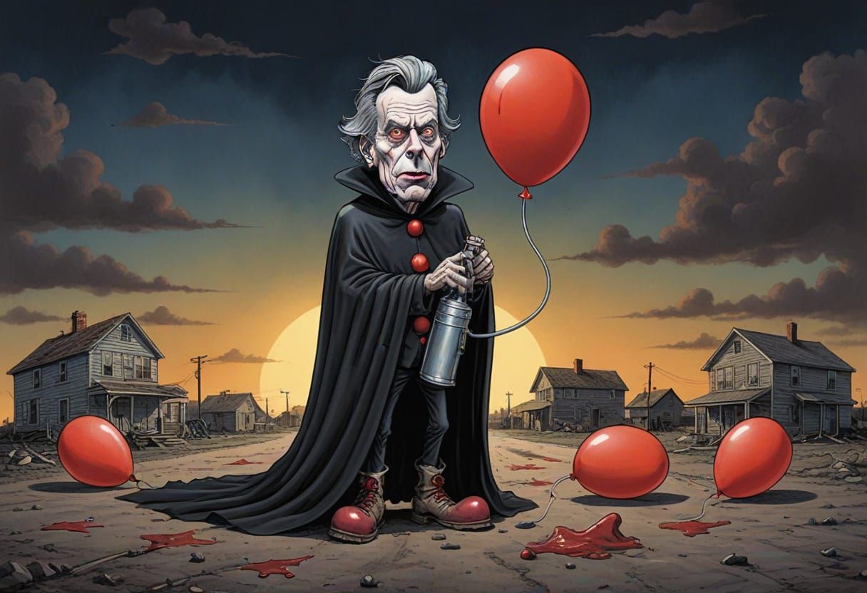 Steven King Caricature in Desolate Texas Town