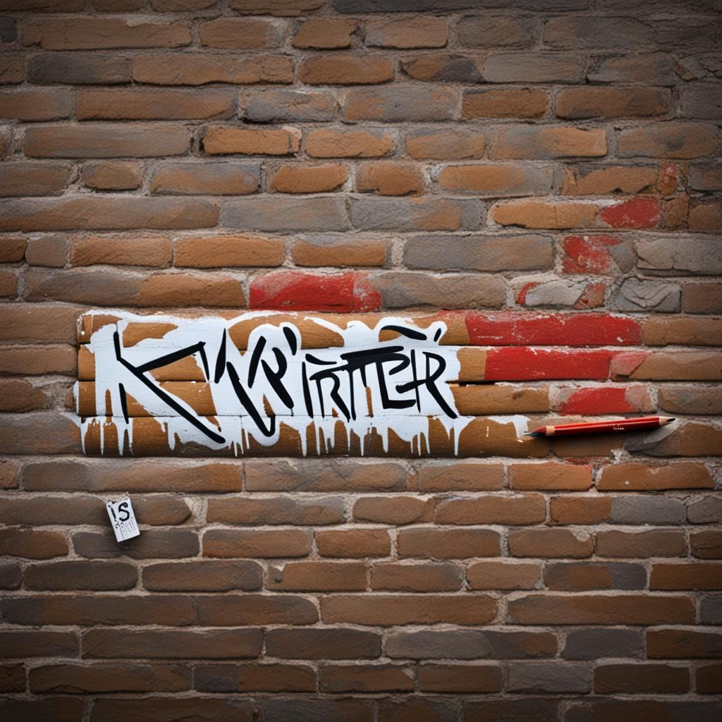 Banksy Style Graffiti Tag of "KWriter"