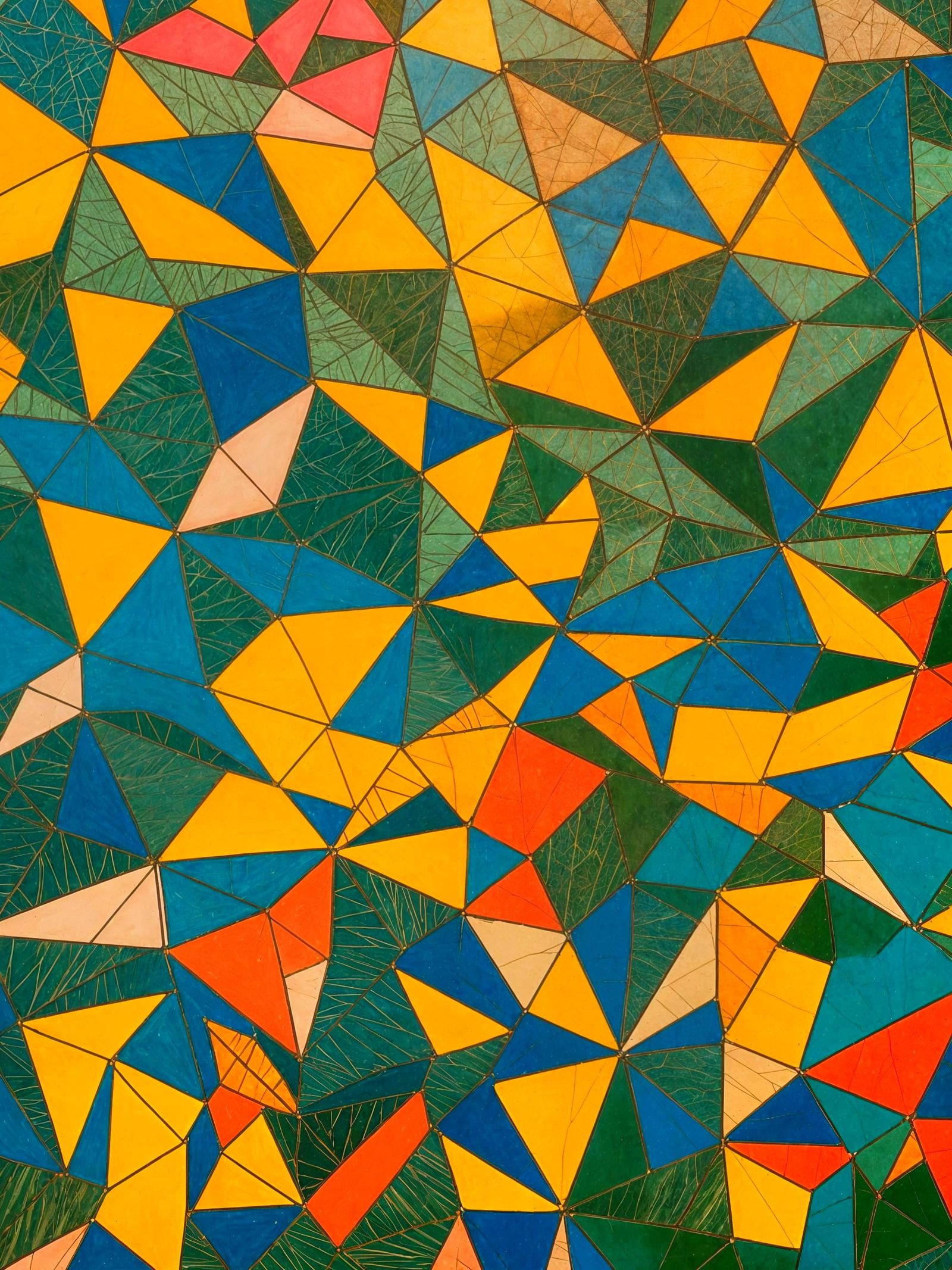 Botanical Encaustic Tessellation in Geometric Abstraction St...