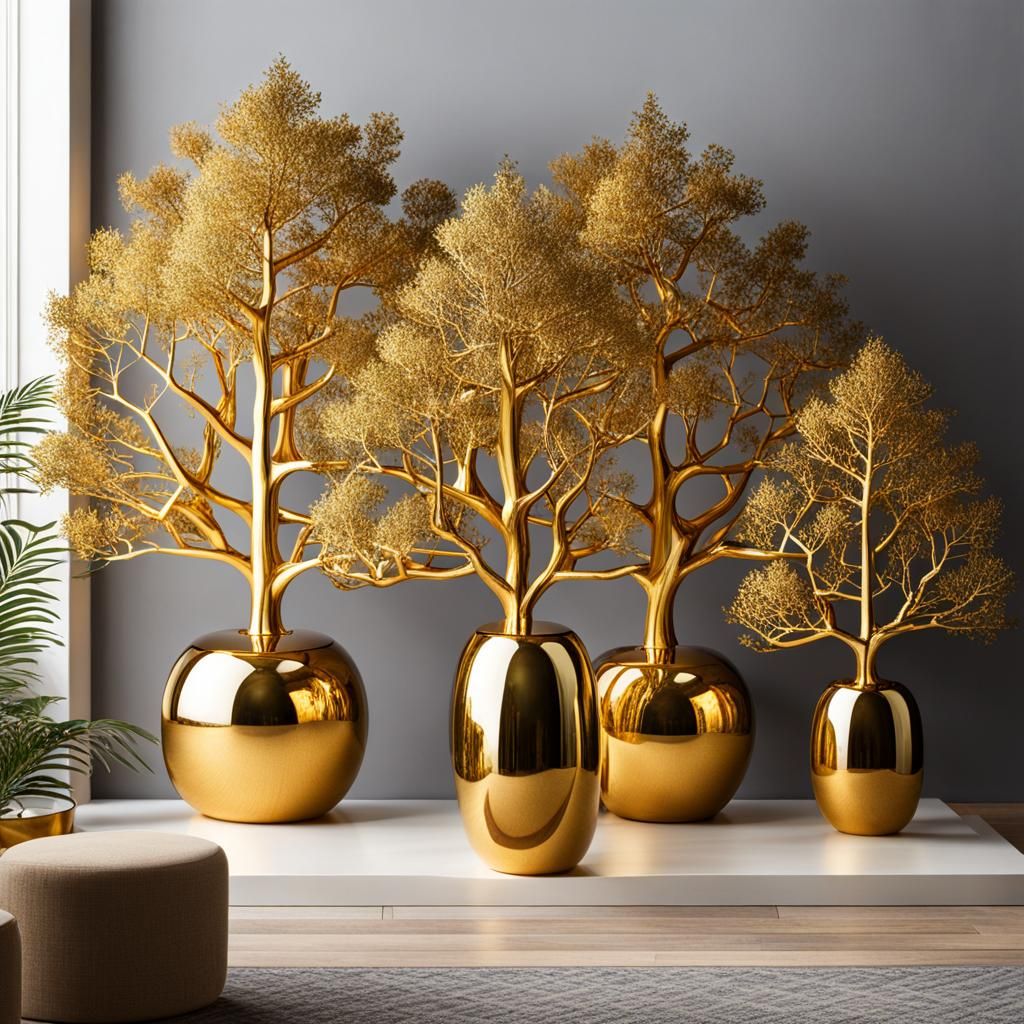 Golden Marble Trees: Miniature Worlds