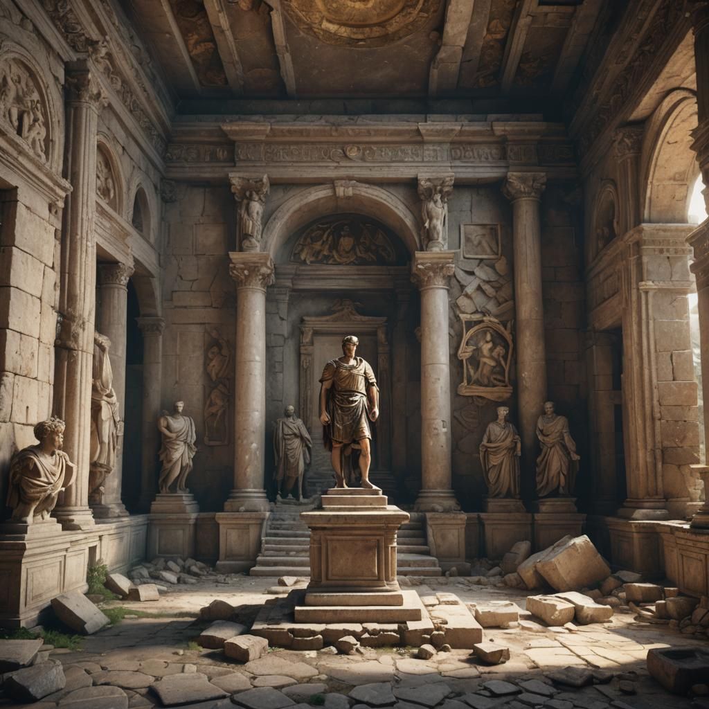 Roman Ruins with Renaissance Sculpture in Unreal Engine