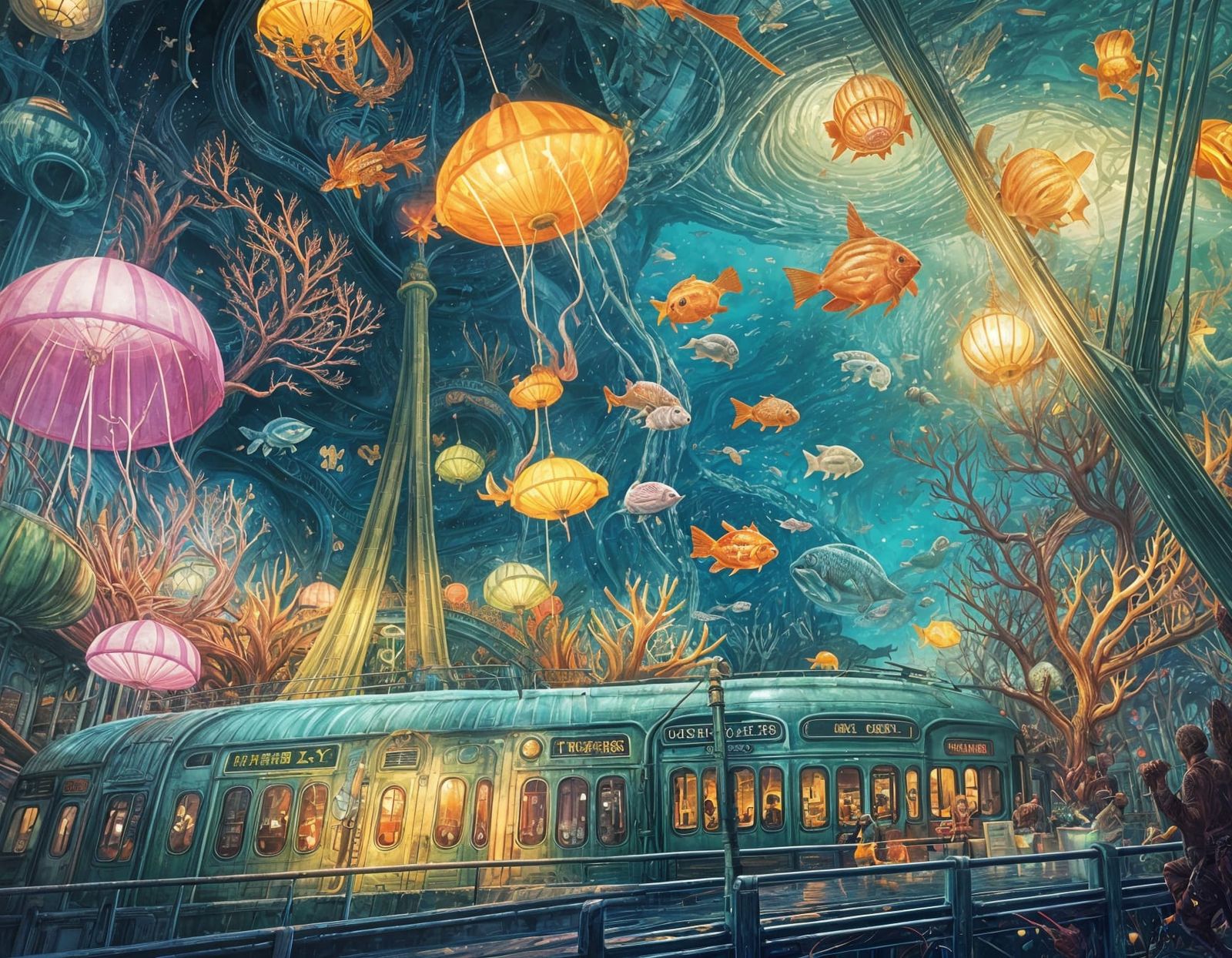 Night Train Journey Through the Deep Ocean