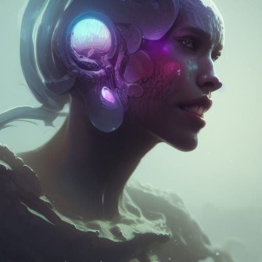 Alien Monster Portrait in Hyperdetailed Digital Art