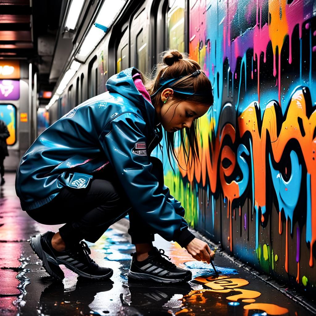 Subway Graffiti Art in Urban Street Style