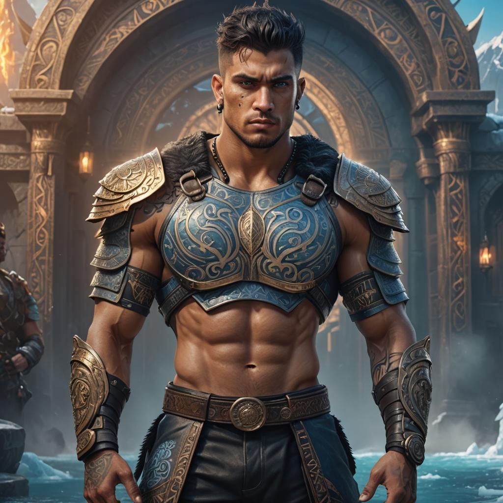 Young Mercenary in Detailed Matte Painting Style