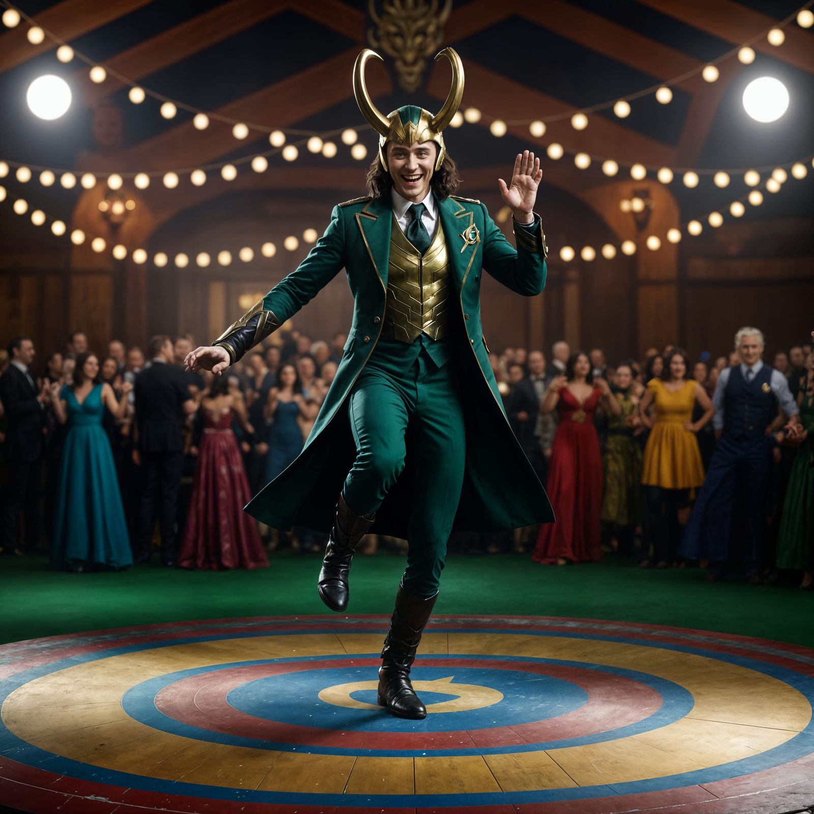 Tom Hiddleston as Whimsical Loki in Folk Dance