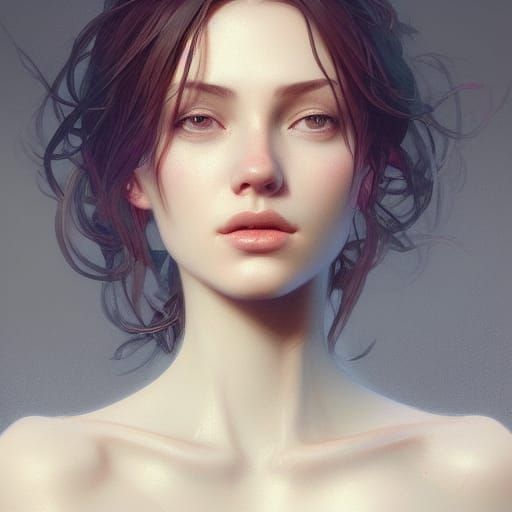 Detailed Portrait of a Beautiful Woman