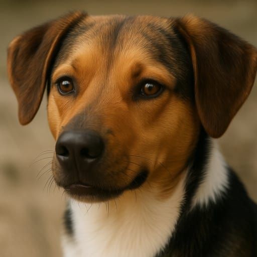 Detailed Close-up Portrait of a Dog