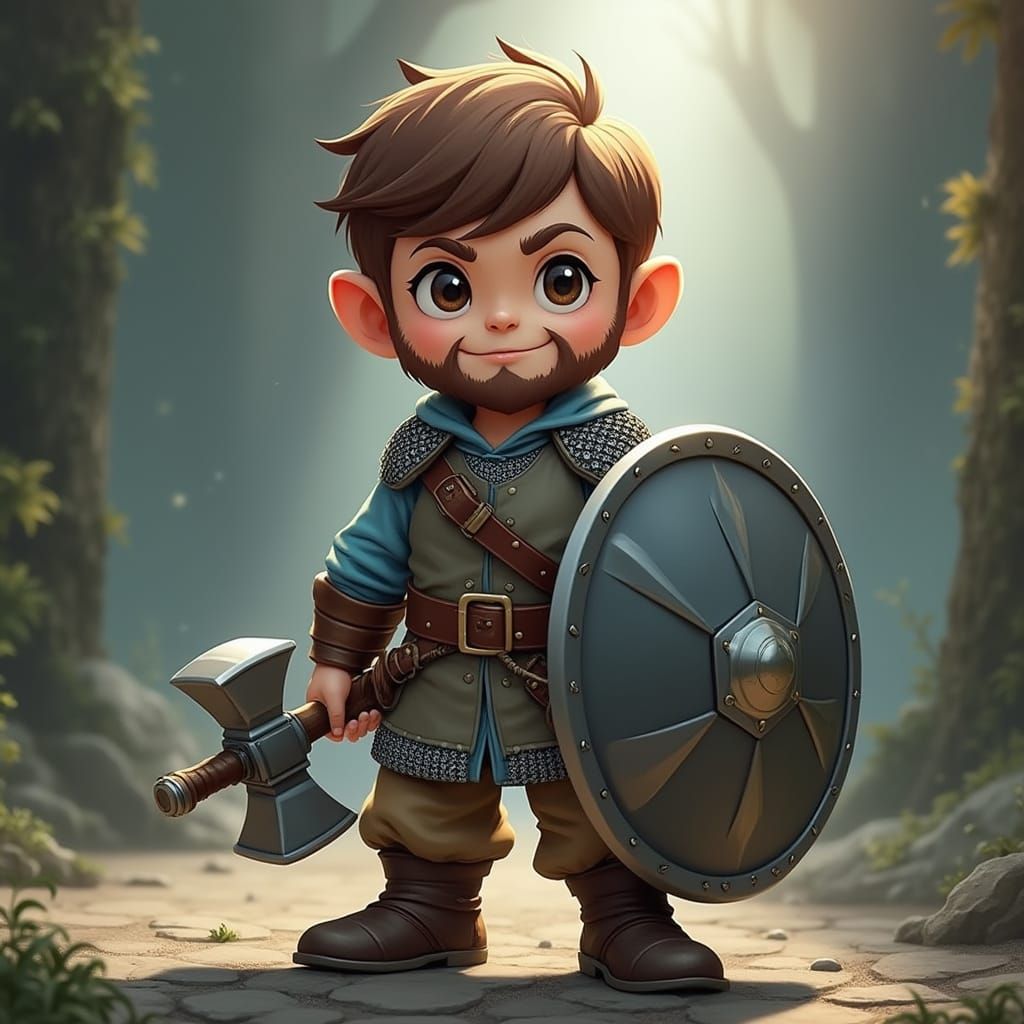 Androgynous Fantasy Dwarf Warrior Child