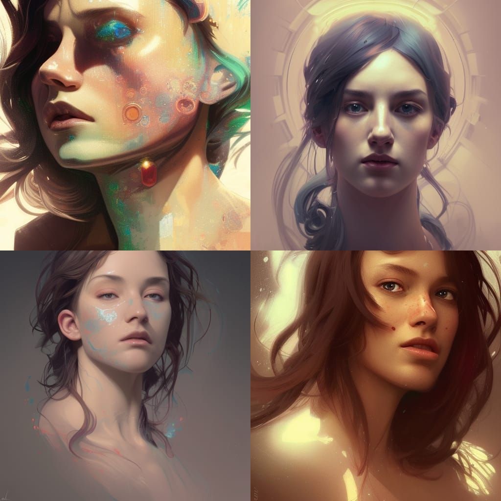 Detailed Portrait with Dynamic Lighting and Triadic Colors