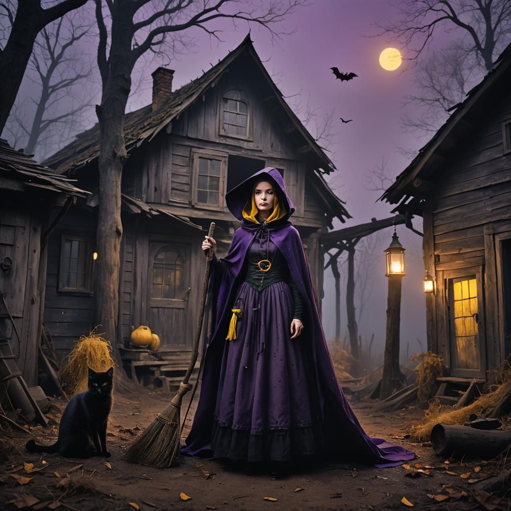 Witch in Misty Forest: Dark Fantasy Portrait