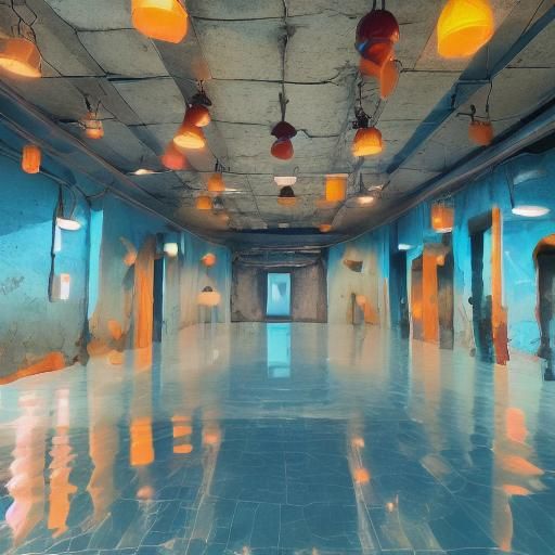 Eerie Ocean Rollercoaster: Atmospheric Concept Art