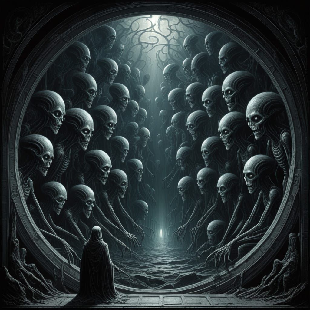 Cosmic Window to Earth: Grotesque Aliens Witness Human Life