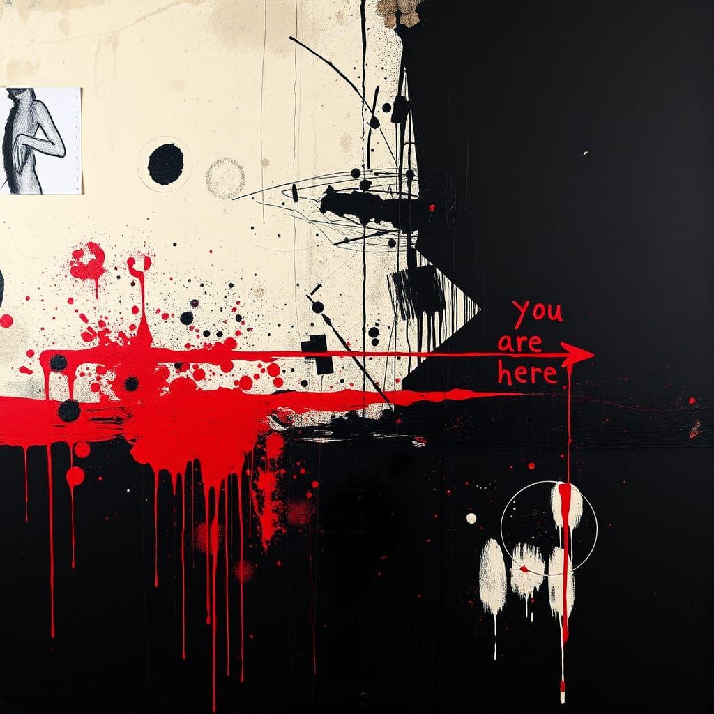 Red and Black Abstract Expressionism