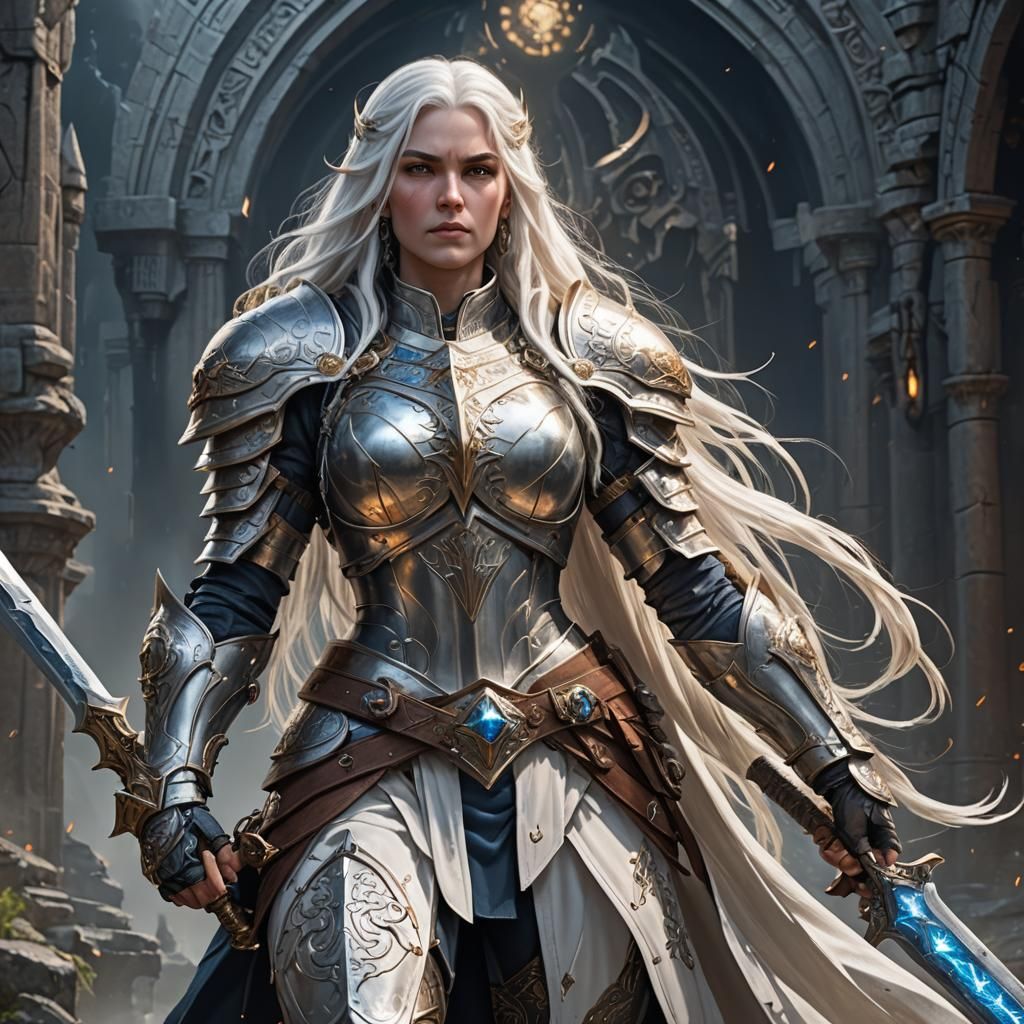 Lunar Paladin with Great Sword, Fantasy Concept Art