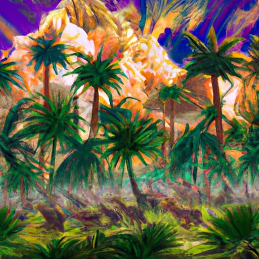 Fantasy Creatures on Grassy Hills at Evening