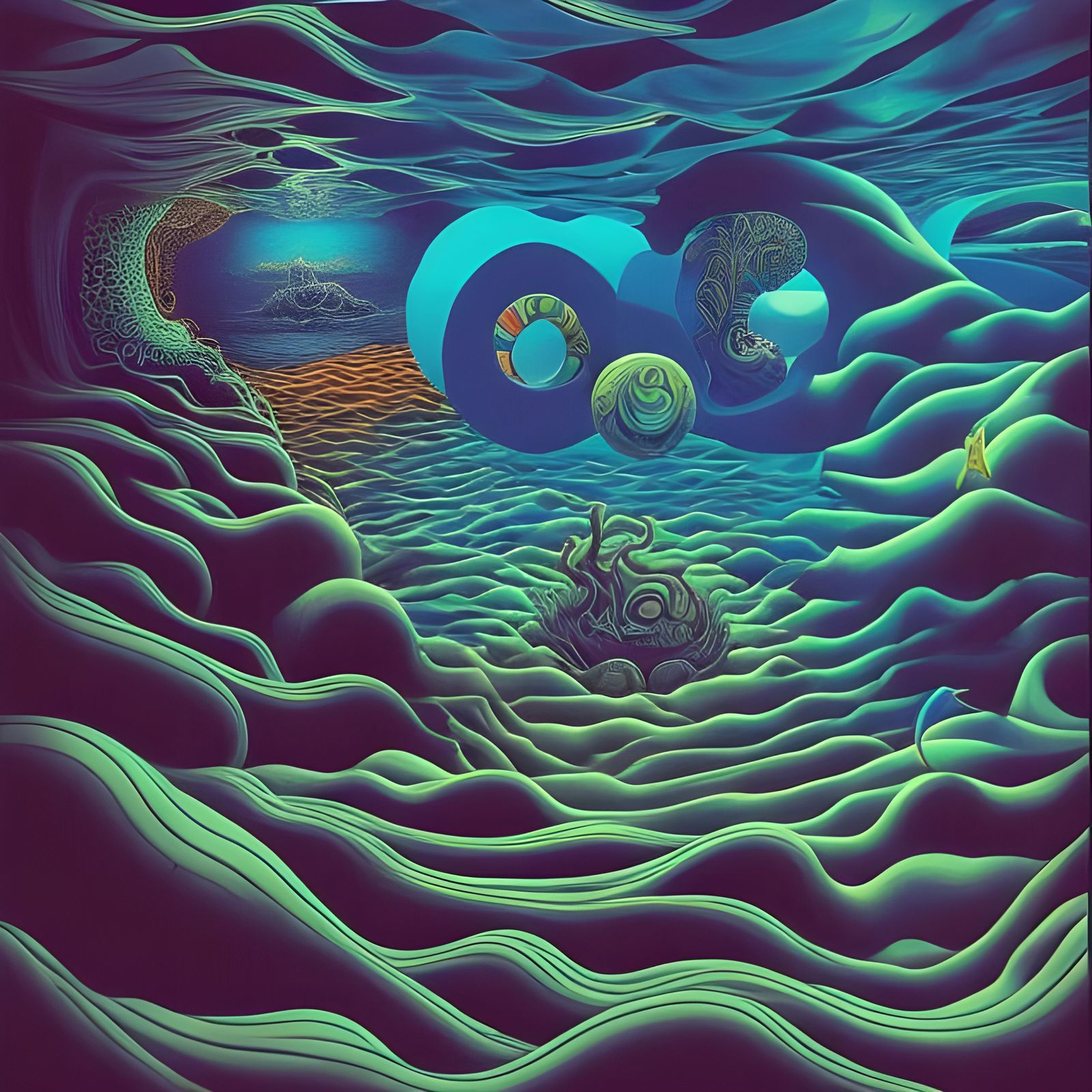 Psychedelic Seascape with Escher-esque Geometry