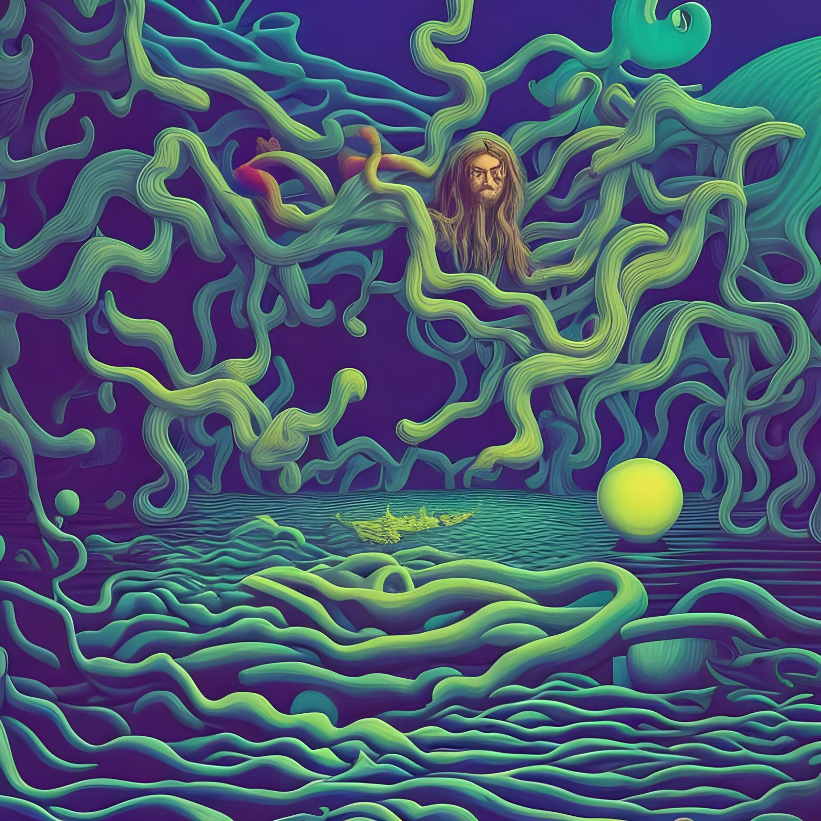 Psychedelic Seascape in Surrealist Style