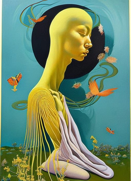 Reality Sprouts: A Surreal Mixed Media Masterpiece