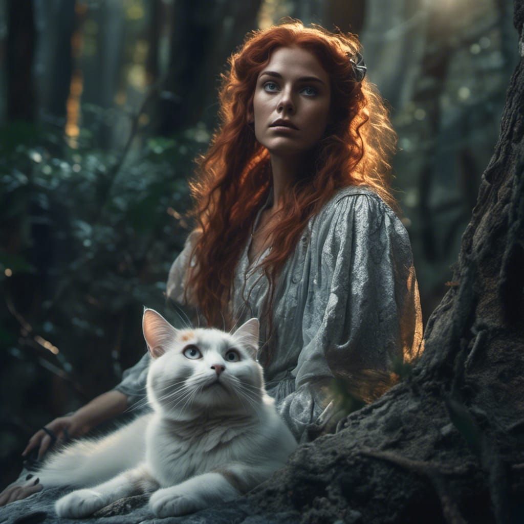 Greek Goddess of the Hunt in Mountainous Forest