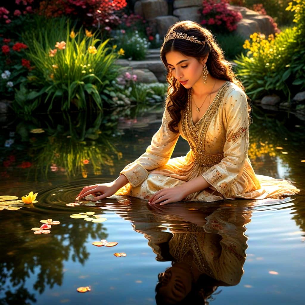 Dreamlike Portrait of a Persian Princess in Vibrant Colors