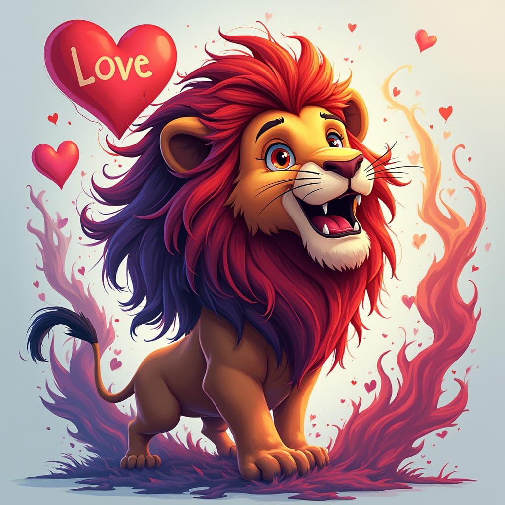 Vibrant Lion King Character in Fantasy Concept Art