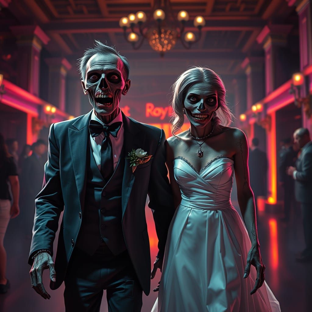 Elegant Zombies Arrive at Spooky Prom Night