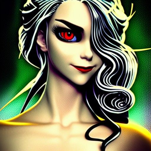 Vampire Disney Princess with Red Eyes, 3D Art