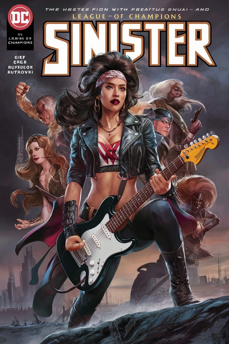 Mexican Rocker Superhero Comic Book Cover Art