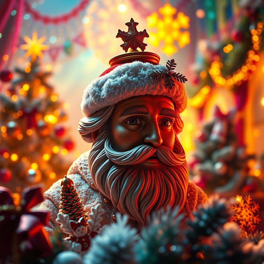 Cyberpunk Christmas in Vibrant, Hyperrealistic Style