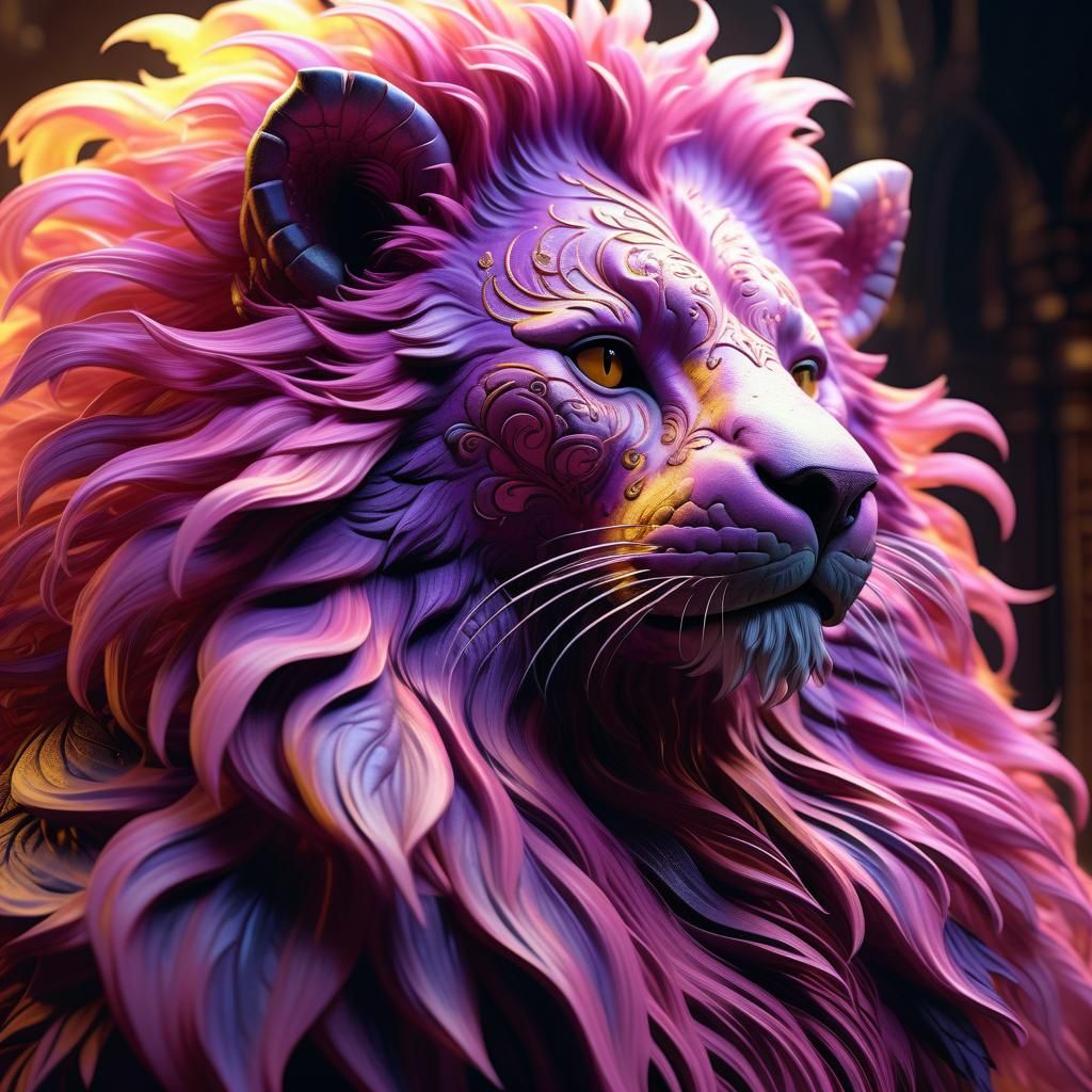 Fantastical Pink Creature in Dark Fantasy Art