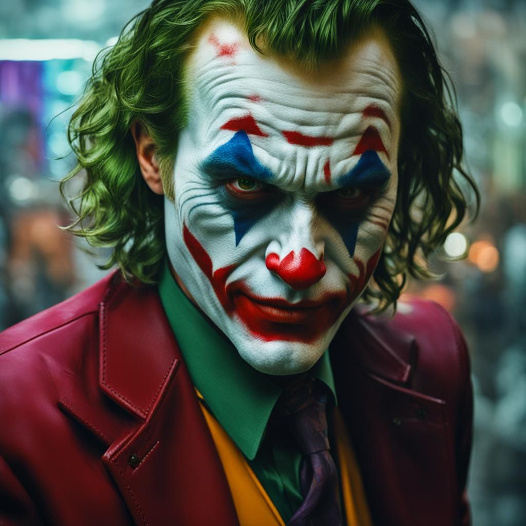 The Dark Clown Revealed in a Gritty Comic Book Style