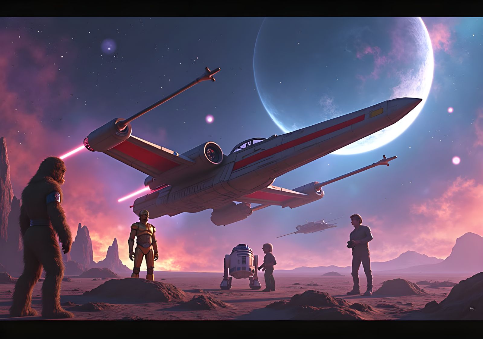 Star Wars Birthday Background with Classic Characters