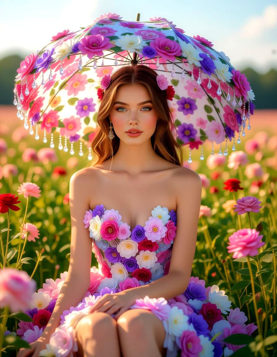 Flower Queen in Vibrant Bloom Amidst Garden