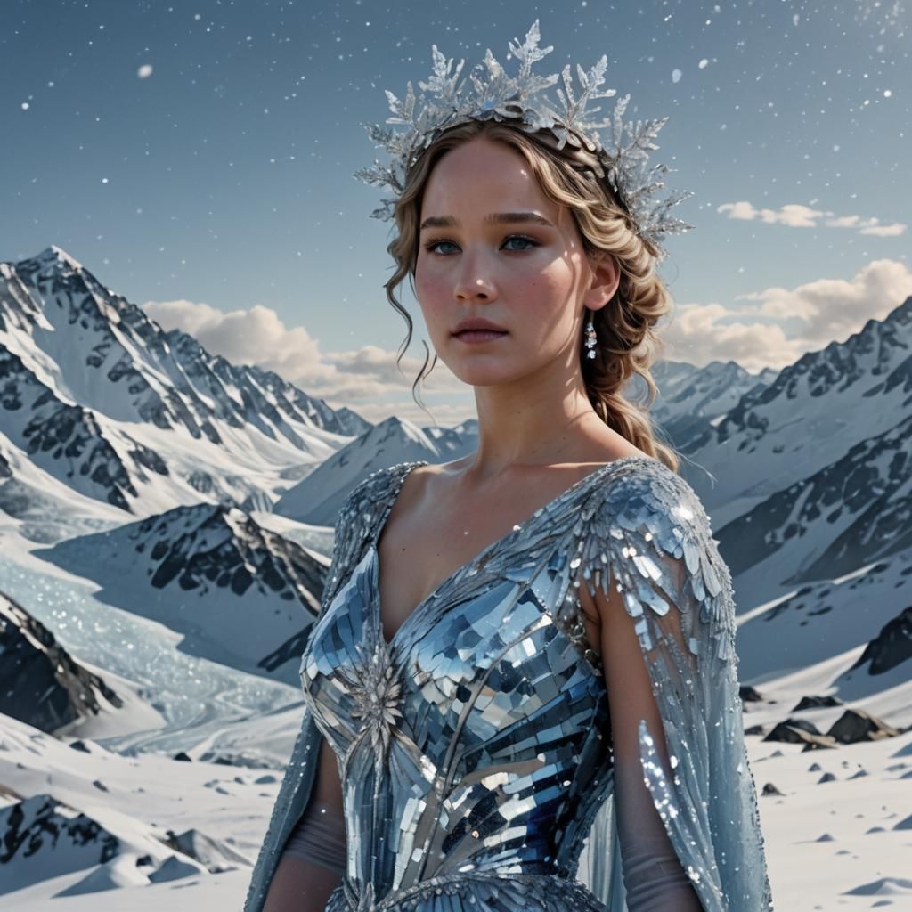 Jennifer Lawrence in Winter Gown: Glamour Photography