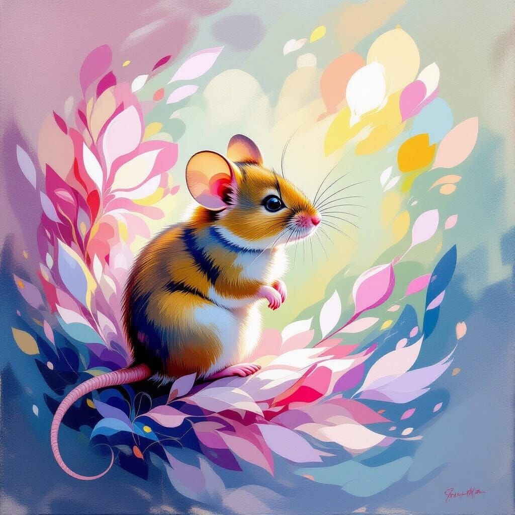 Mouse in Space as Impressionist Rococo Painting