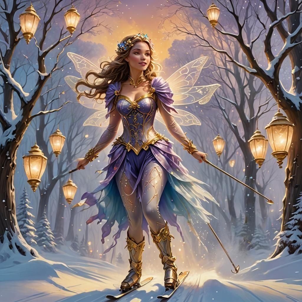 Fairy Ice Skater in Ethereal Fantasy Style