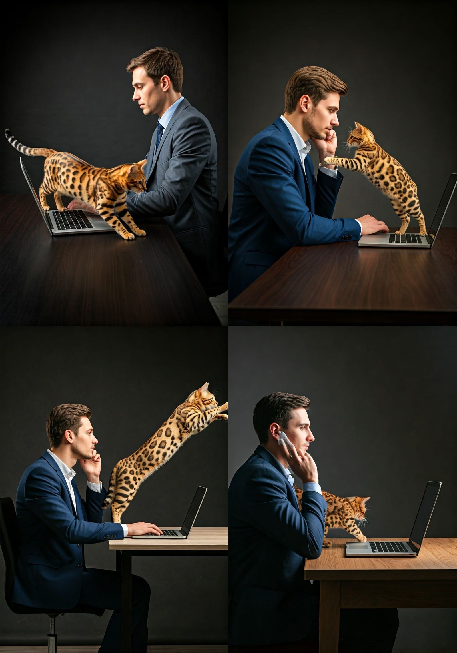 Cat Interrupts Business Call on Laptop